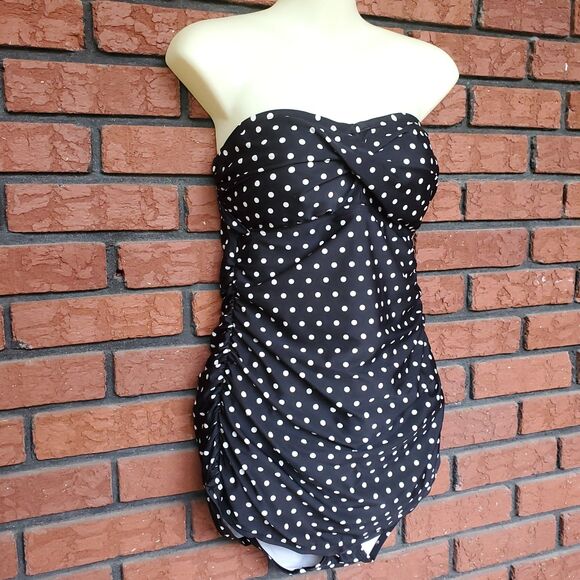 Ralph Lauren Other - Lauren Ralph Lauren Swimsuit Womens 12 Black Polka Dot One Piece Bathing Suit